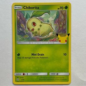 Like New Chikorita Pokémon Trading Card Basic McDonalds Collaboration